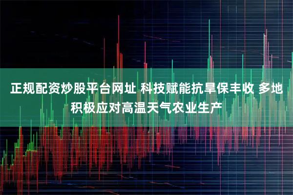 正规配资炒股平台网址 科技赋能抗旱保丰收 多地积极应对高温天气农业生产